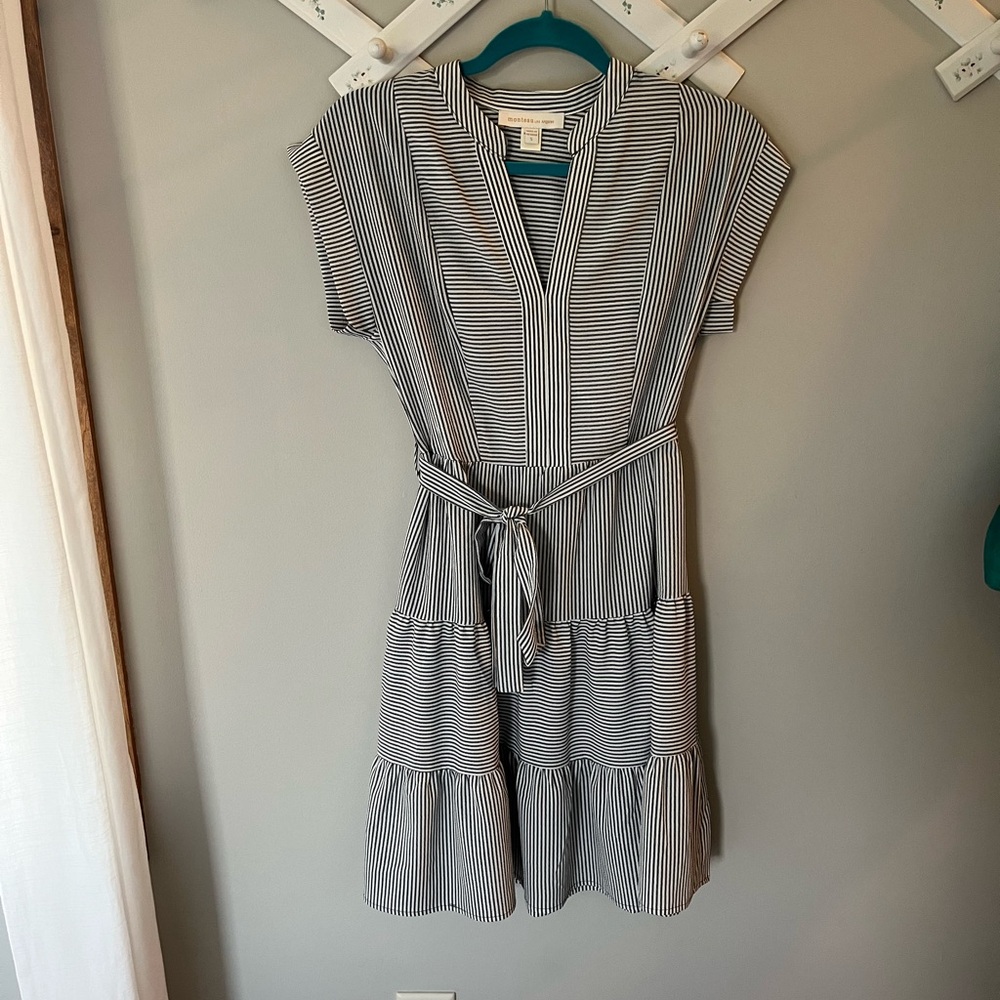 Striped Gray and White Dress